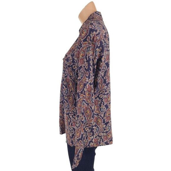 ba&sh Pietro Paisley-print Woven Shirt Size 3 US 10 Blue Multi - Picture 4 of 13